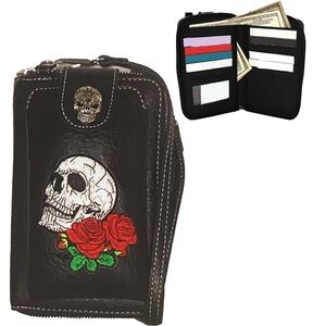 Skull Small Cell Phone Purse Wallet Crossbody Bag For Women Cellphone Holder
